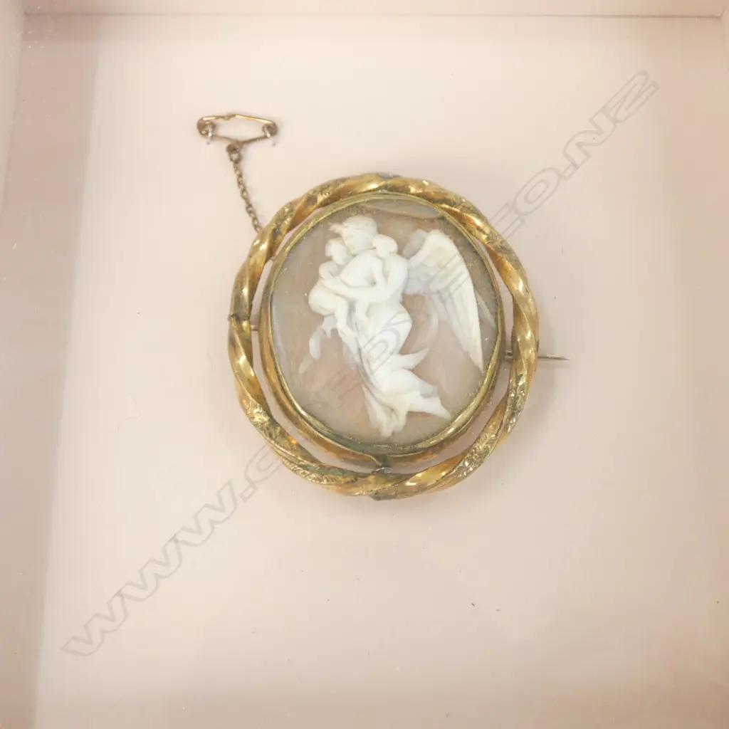 FRAMED VICTORIAN CAMEO AND ANOTHER FRAMED BROOCH Image 1++