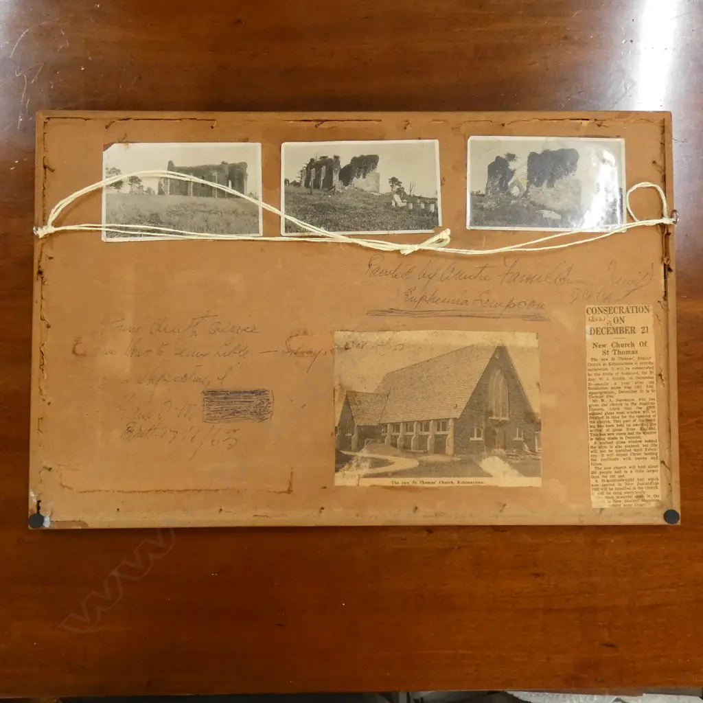 OLD SMALL OIL ON BOARD: 'ST THOMAS' CHURCH RUINS Image 1++