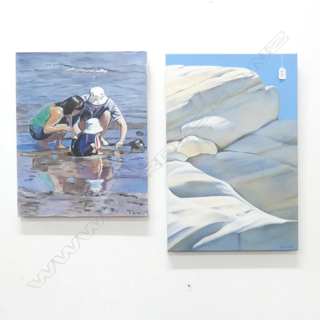 2 UNFRAMED ACRYLICS ON CANVAS Image 1++