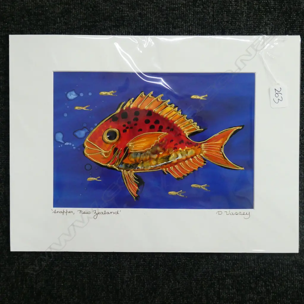 UNFRAMED W/C SNAPPER NZ BY D VASSEY Image 1++