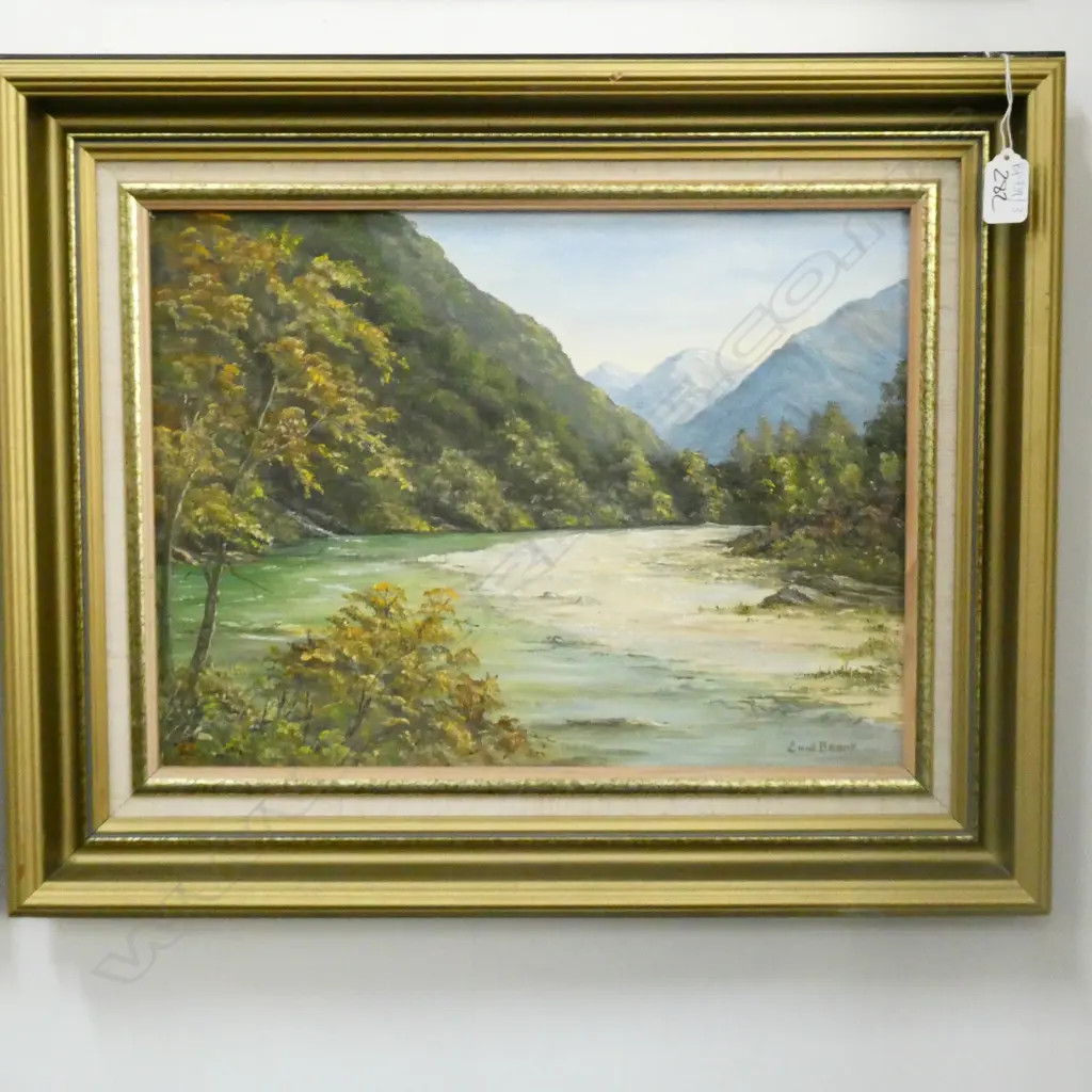 ENID BROOK 'CLINTON VALLEY, FIORDLAND' OIL ON CANVAS 550 X 450MM Image 1++