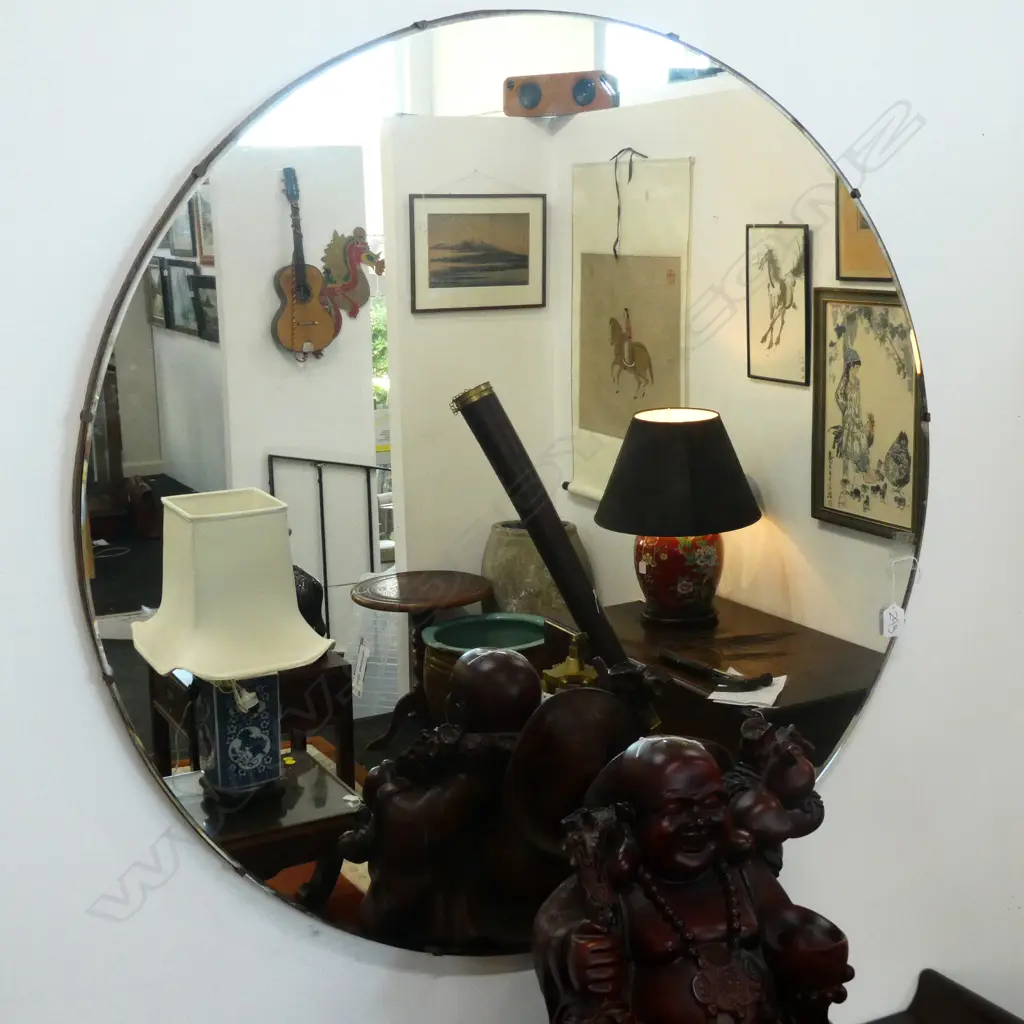 LARGE CIRCULAR DECO MIRROR 910MM DIA Image 1++