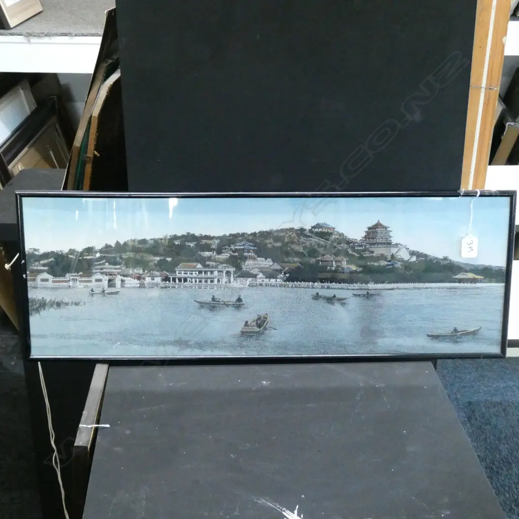 FRAMED ORIENTAL EMBROIDERY 750 X 265MM Image 1++