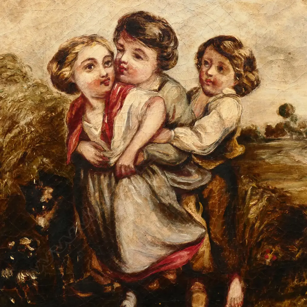 19THC OIL PAINTING - COUNTRY SCENE Image 1++