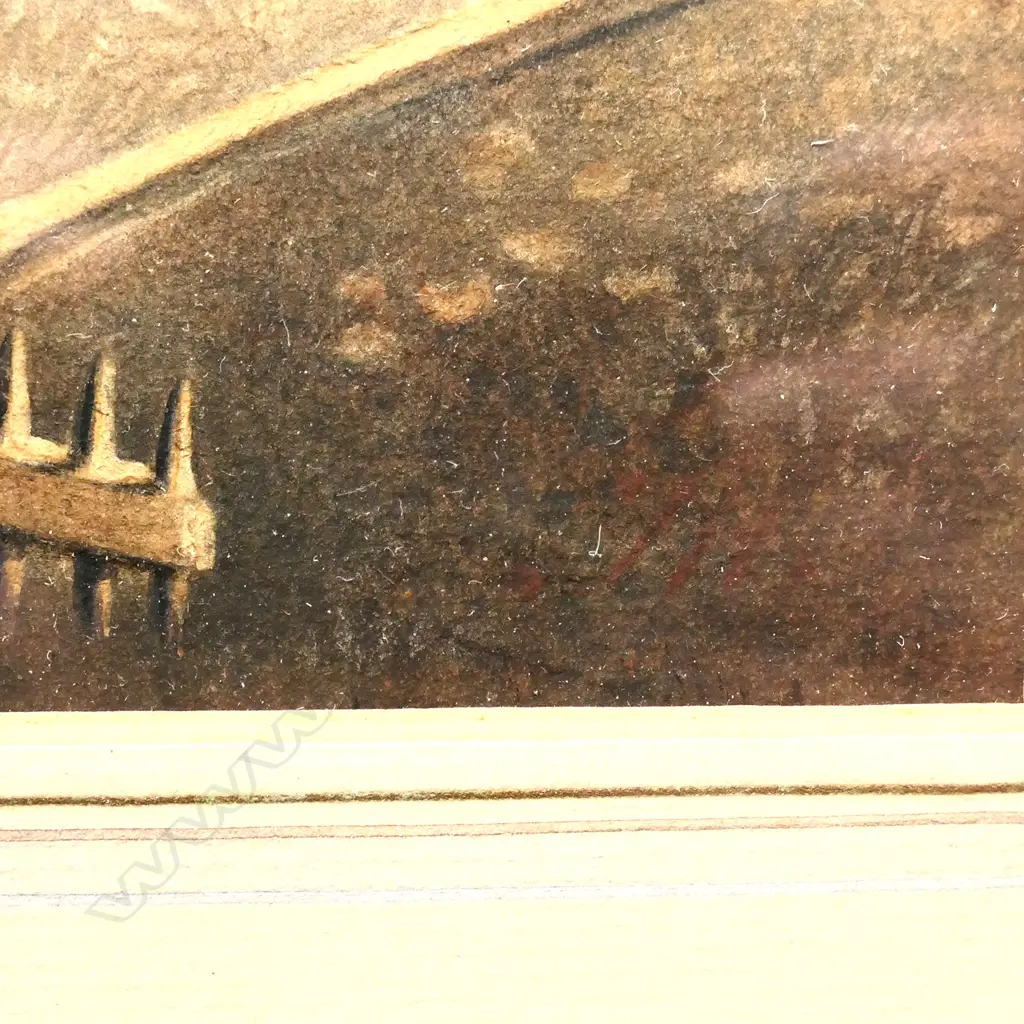 19THC WATERCOLOUR STUDY FOR OIL PAINTING COUNTRY SCENE Image 1++