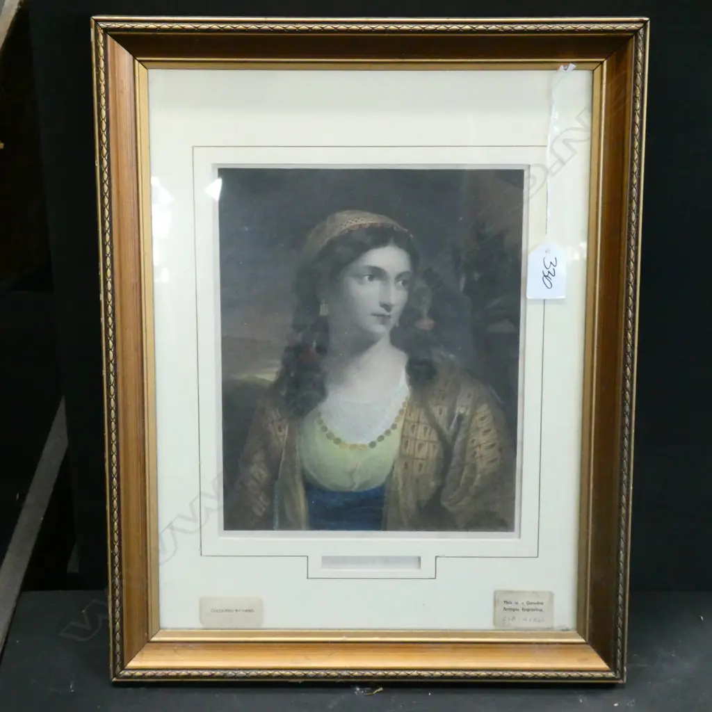 19THC H/COLOURED ENGRAVING 'A GREEK GIRL' C1861 Image 1++