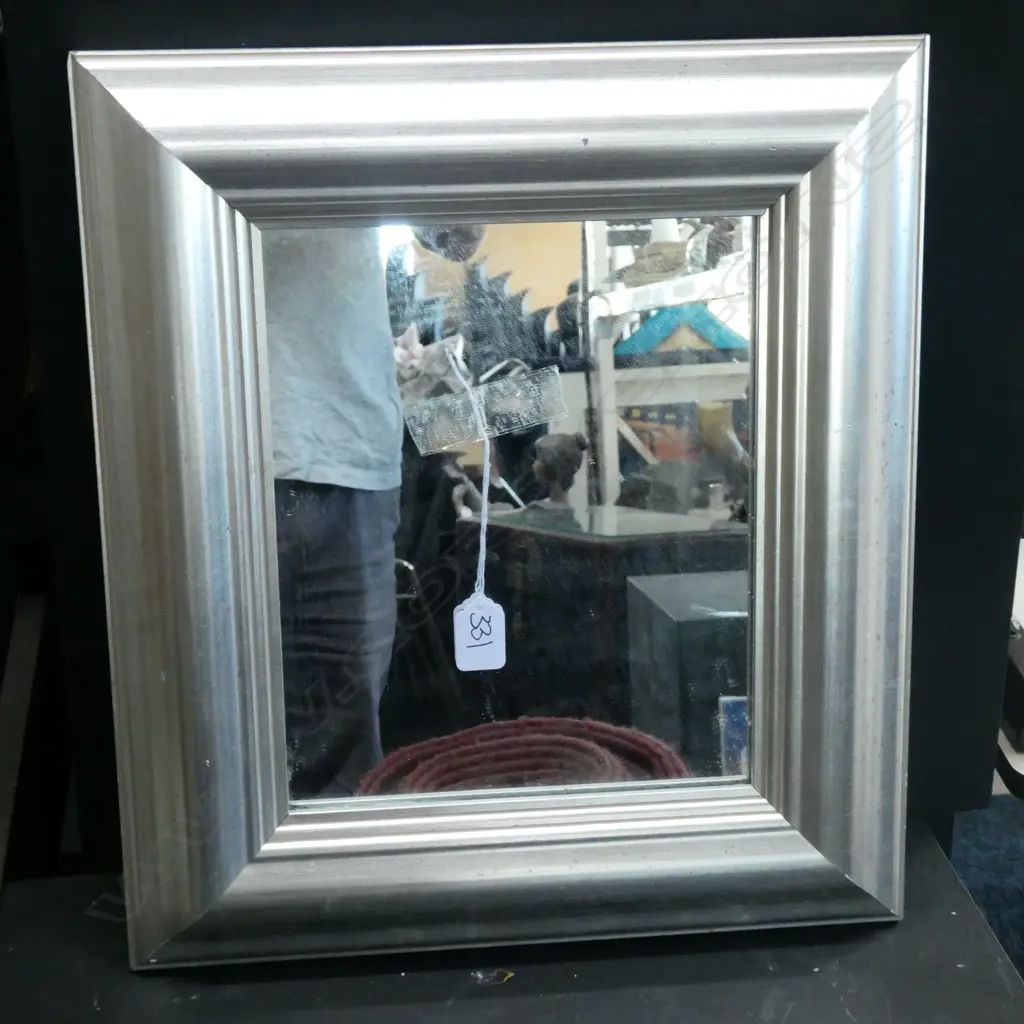 SILVER FRAMED MIRROR 390 X 445MM Image 1++