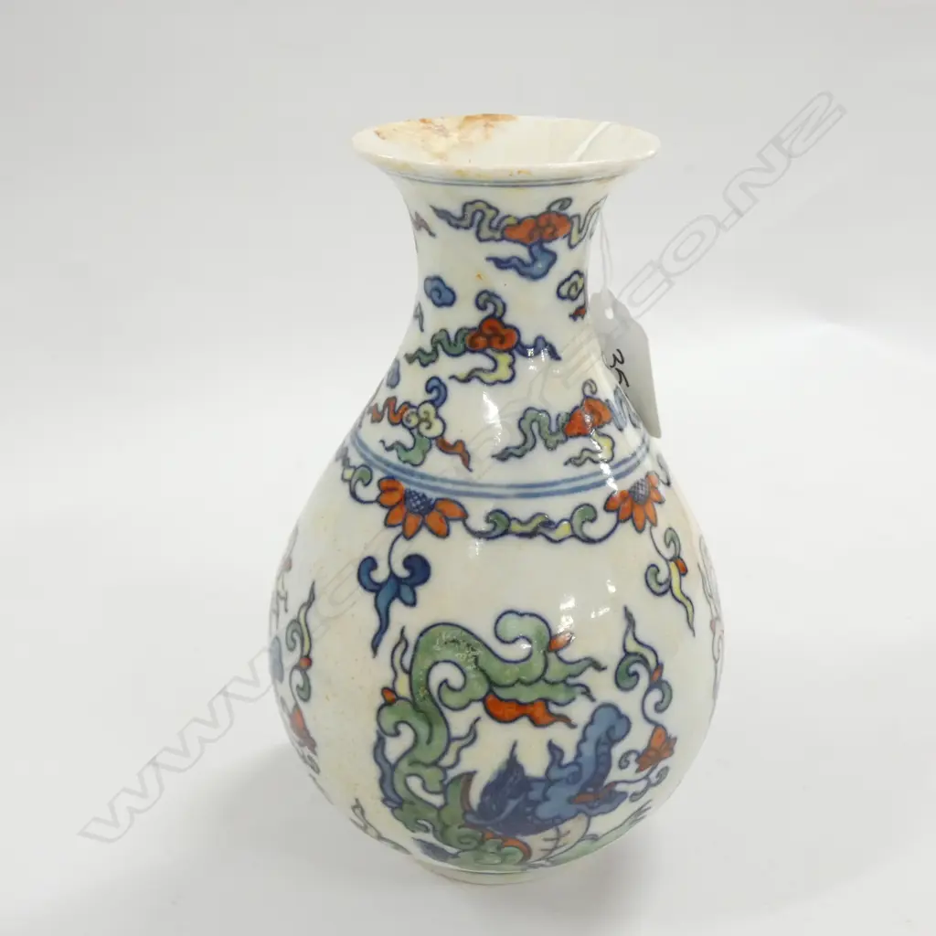 CHINESE DOUCAI PORCELAIN VASE BALUSTER H.175mm Image 1++