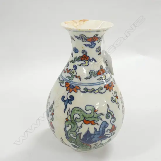 CHINESE DOUCAI PORCELAIN VASE BALUSTER H.175mm