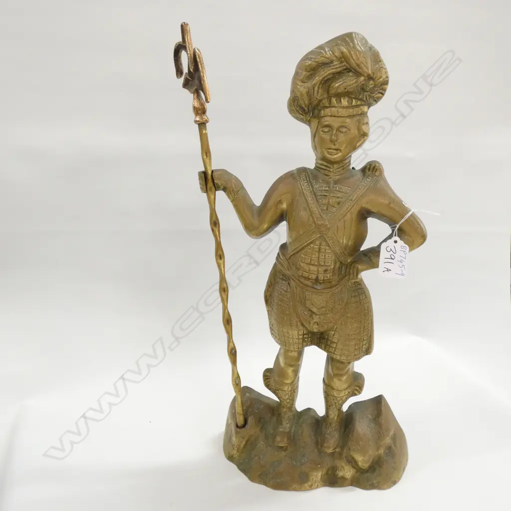 BRASS SCOTTISH FIRE PLACE TOOL STAND 425 MM Image 1++