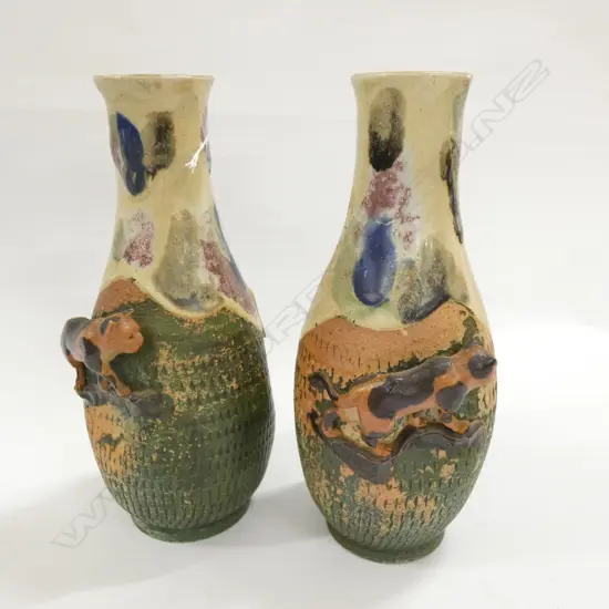 PR OF JAPANESE IGA WARE VASES
