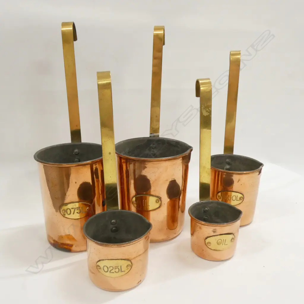 FRENCH COPPER MEASURING JUGS Image 1++