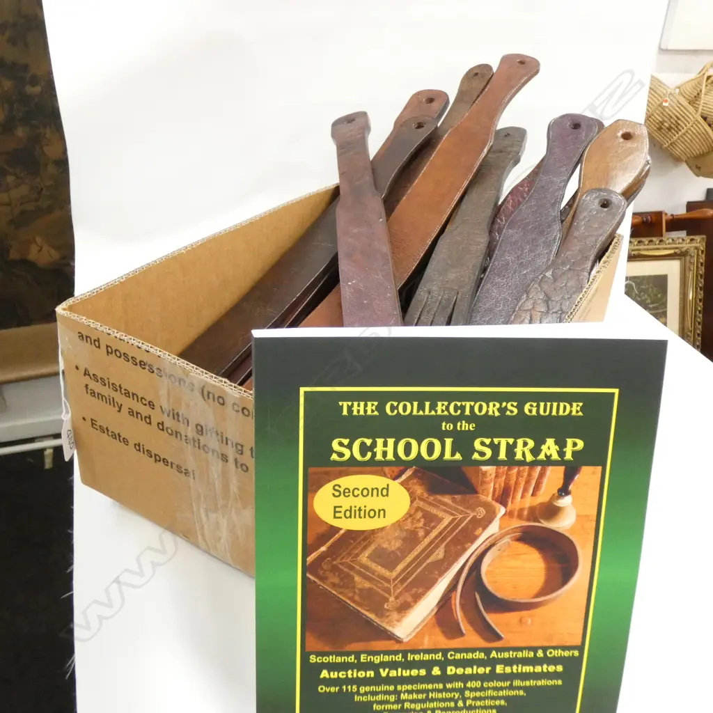 COLLECTION OF LEATHER SCHOOL STRAPS Image 1++