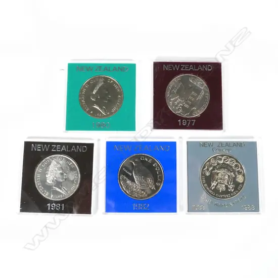 FIVE NZ DOLLAR COINS '77/80/81/82/83