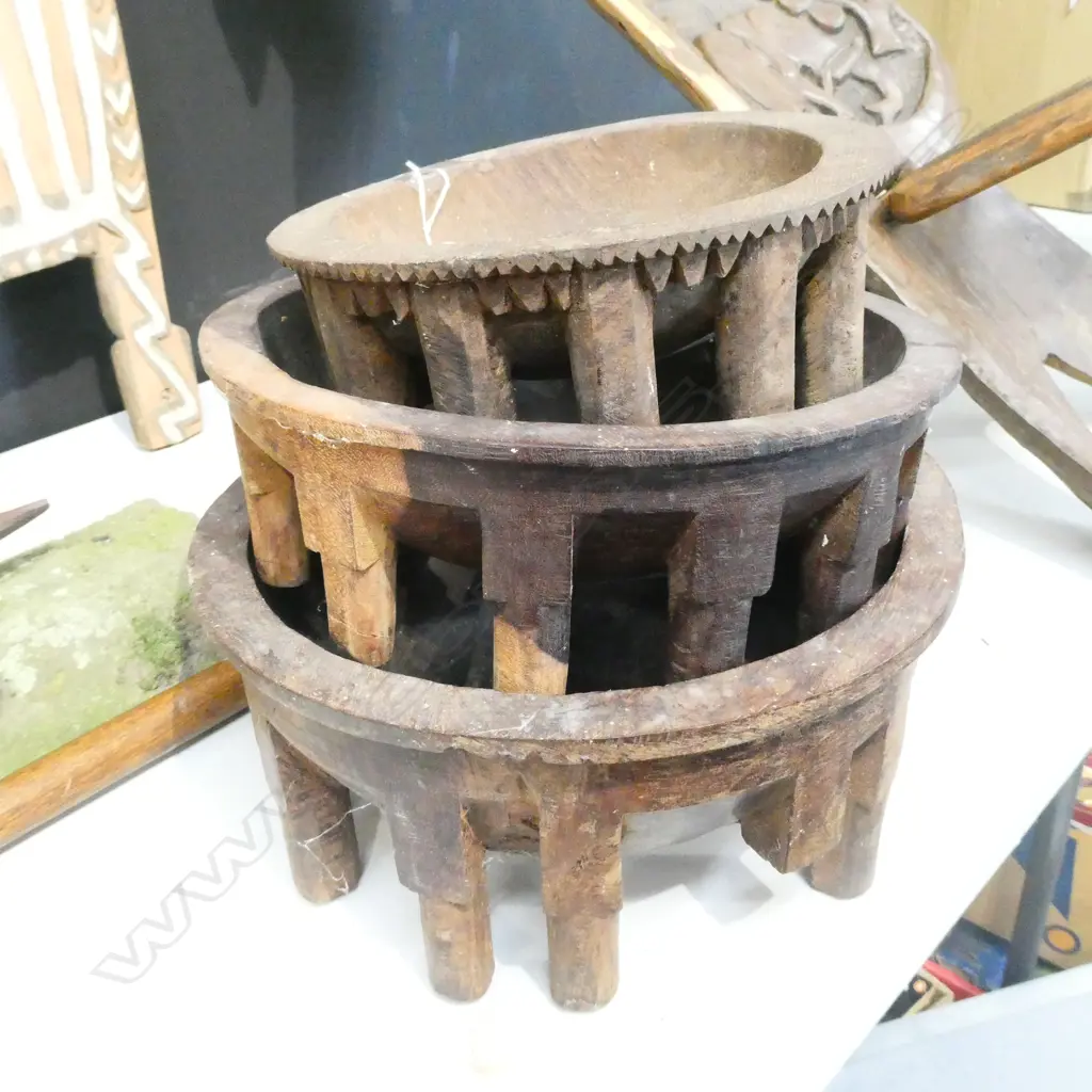 3 PACIFIC ISLAND KAVA BOWLS D 340 MM Image 1++