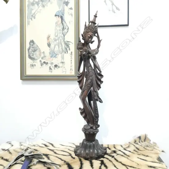 CARVED BALINESE FIGURE, H.770mm