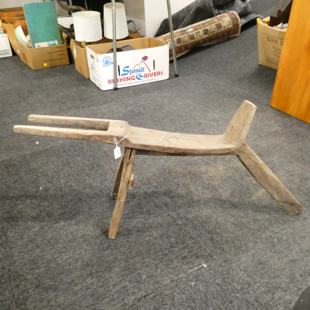 MICRONESIAN COCONUT GRATING STOOL 950MM LONGEST LENGTH. Image 1++