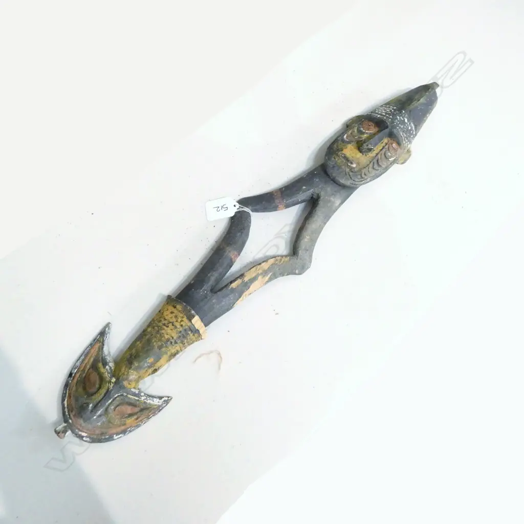 SEPIK RIVER CARVED WOODEN HOOK PAPUA NEW GUINEA 580MM Image 1++