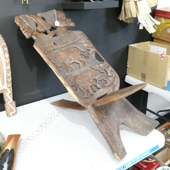 CARVED AFRICAN CHAIR