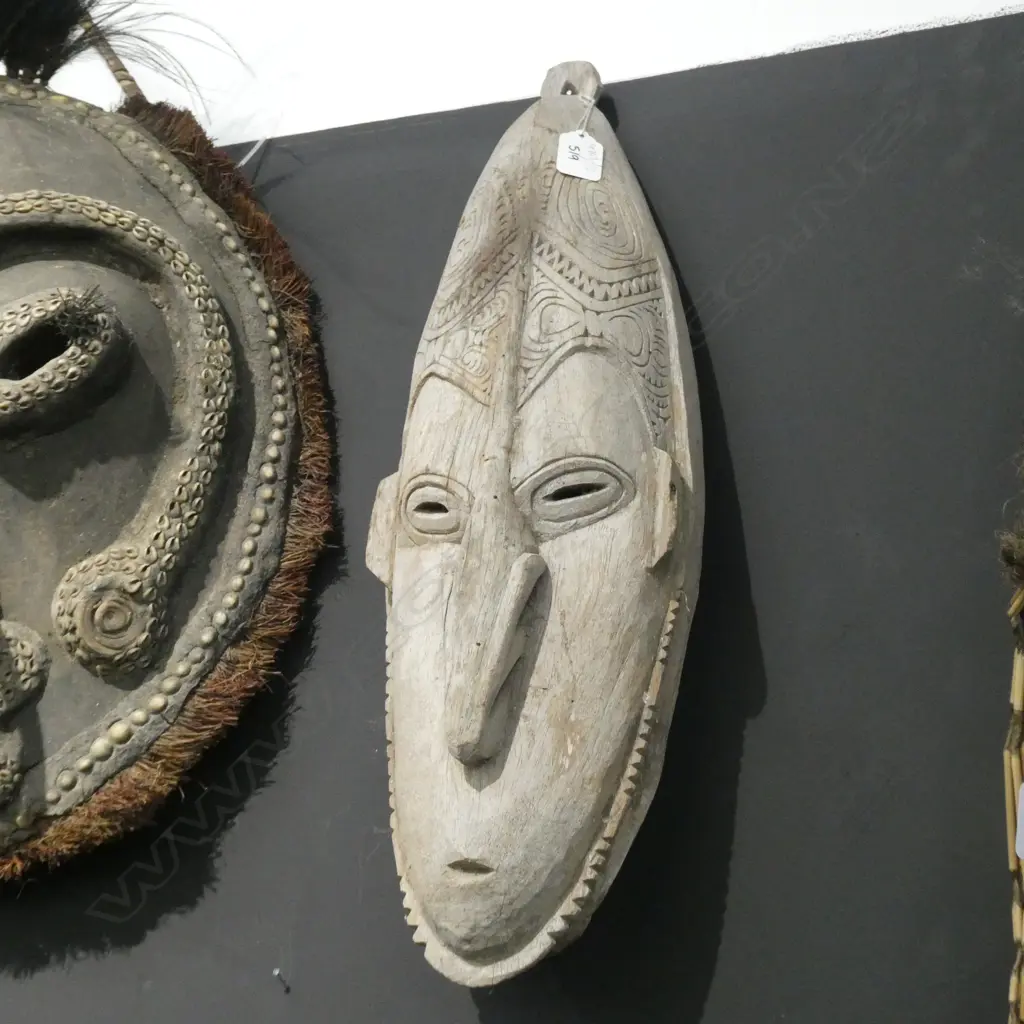 WOODEN MASK SEPIK RIVER PAPUA NEW GUINEA.520MM Image 1++