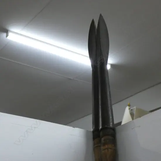 PAIR OLD BAMBOO LANCES, L.2270mm