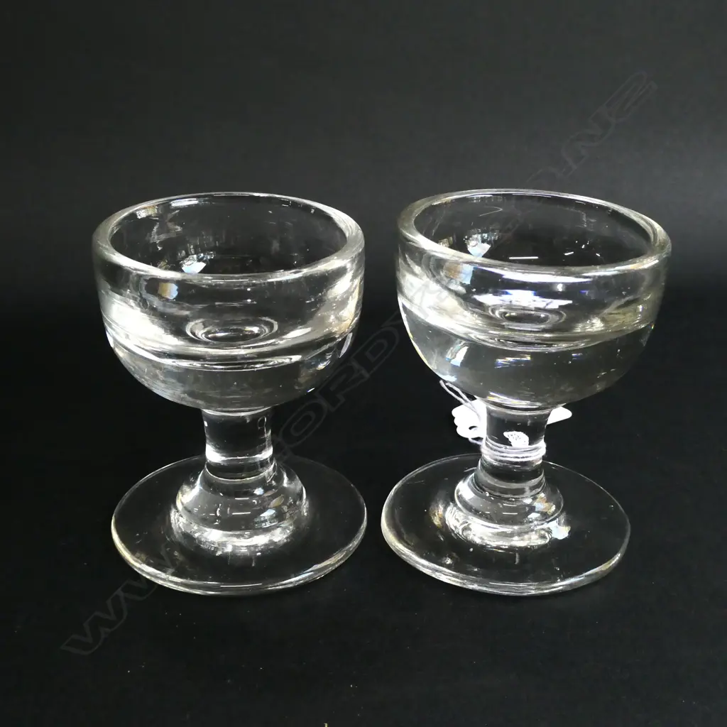 2 VICTORIAN GLASS 'PENNY LICK' GLASSES Image 1++