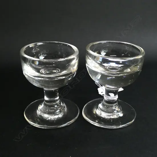 2 VICTORIAN GLASS 'PENNY LICK' GLASSES