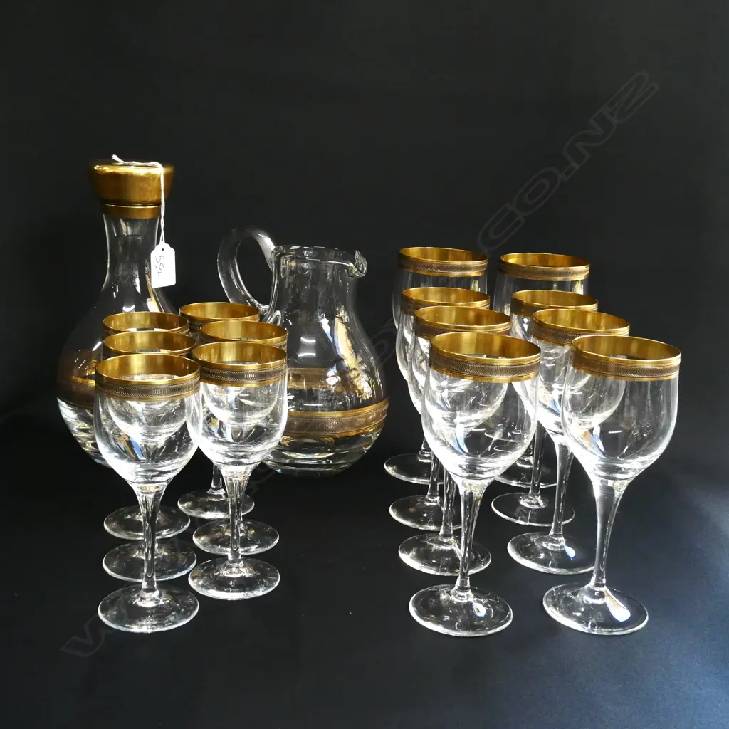 SUITE OF 13 ASST GLASSES +JUG AND DECANTER Image 1++
