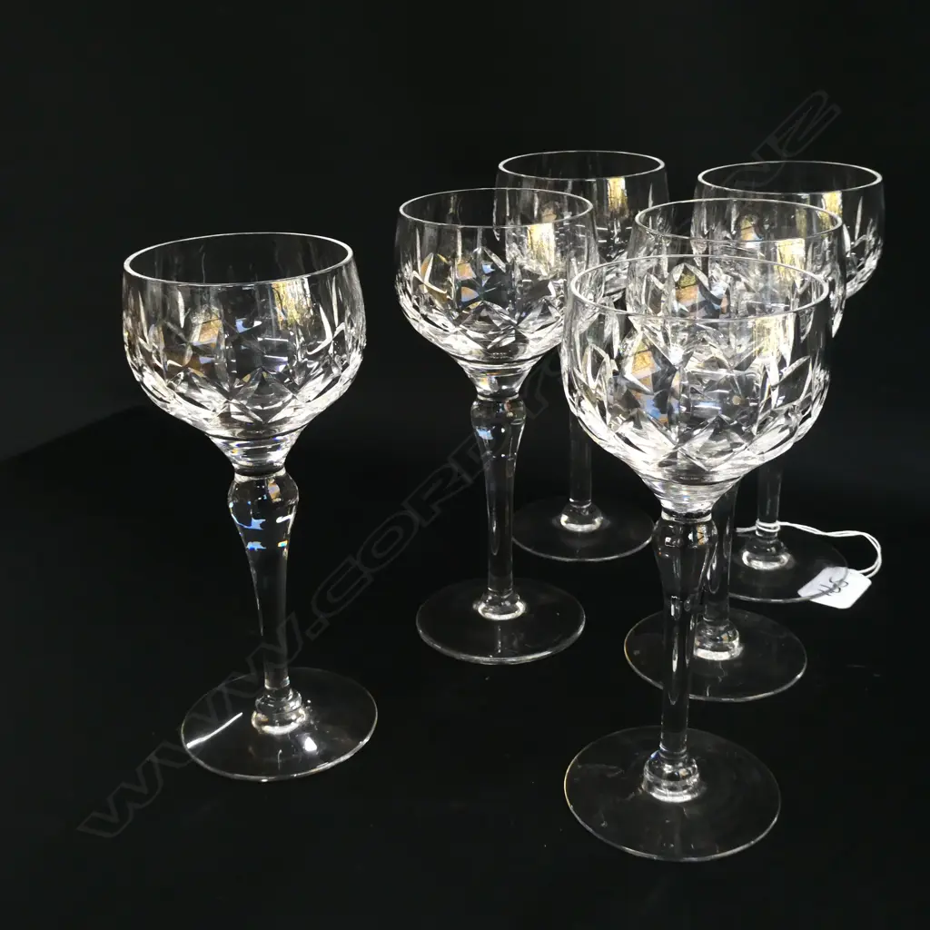 SET OF 6 STUART CRYSAL WINE GLASSES H. 180MM Image 1++