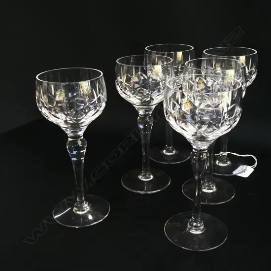 SET OF 6 STUART CRYSAL WINE GLASSES H. 180MM
