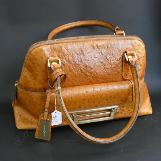 OSTRICH SKIN DESIGNER HANDBAG