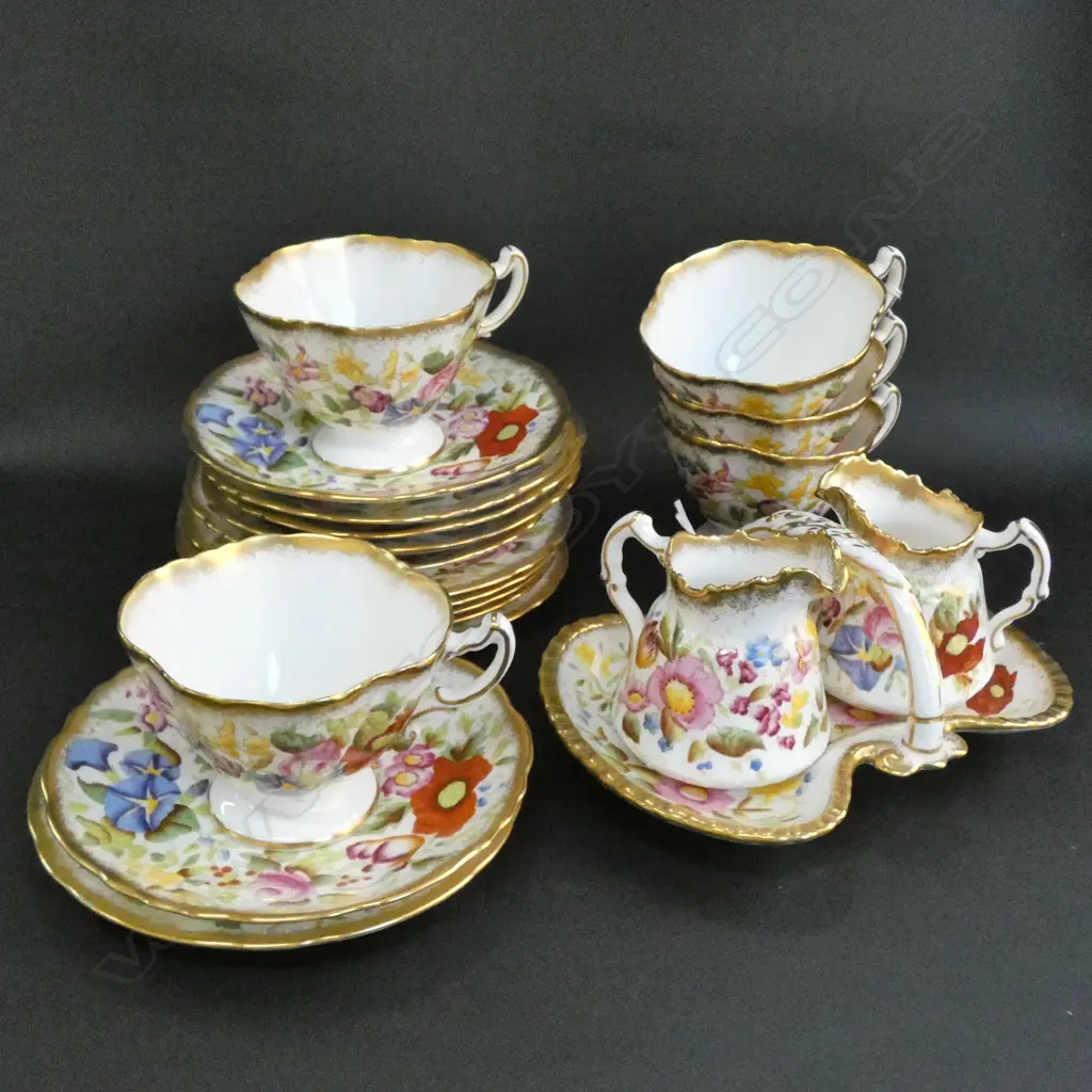 5 HAMMERSLEY TRIOS + EXTRA PLATE & SAUCER, DISH & PR JUGS Image 1++