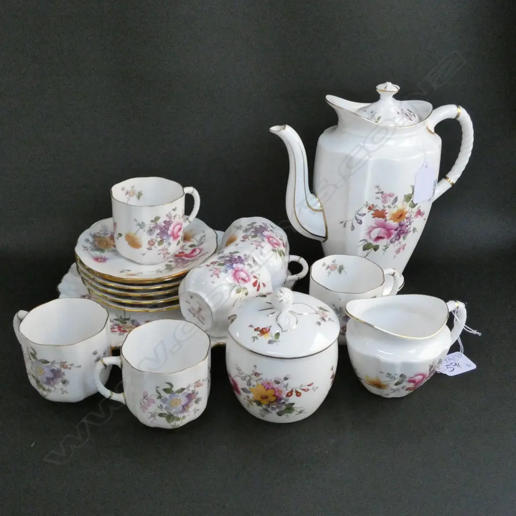 16 PCE ROYAL CROWN DERBY 'DERBY POSIES' TEA SERVICE Image 1++