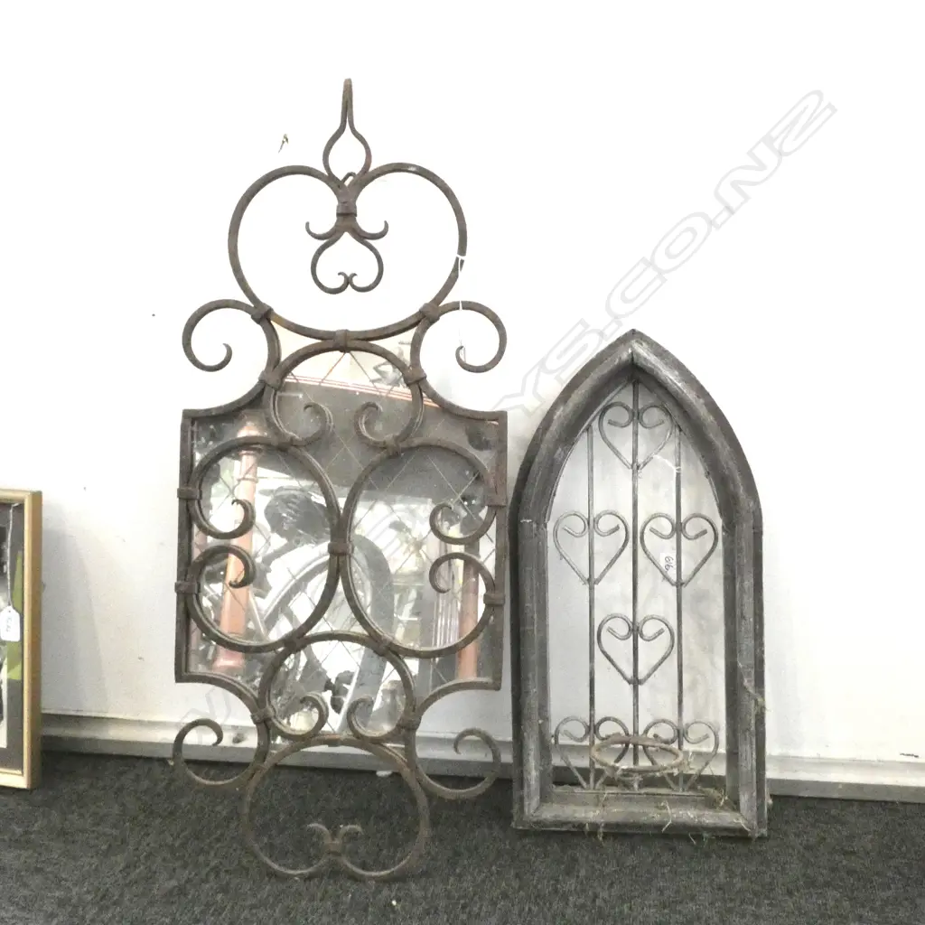 METAL FRAMED MIRROR + SMALL GRILL H 750 MM Image 1++