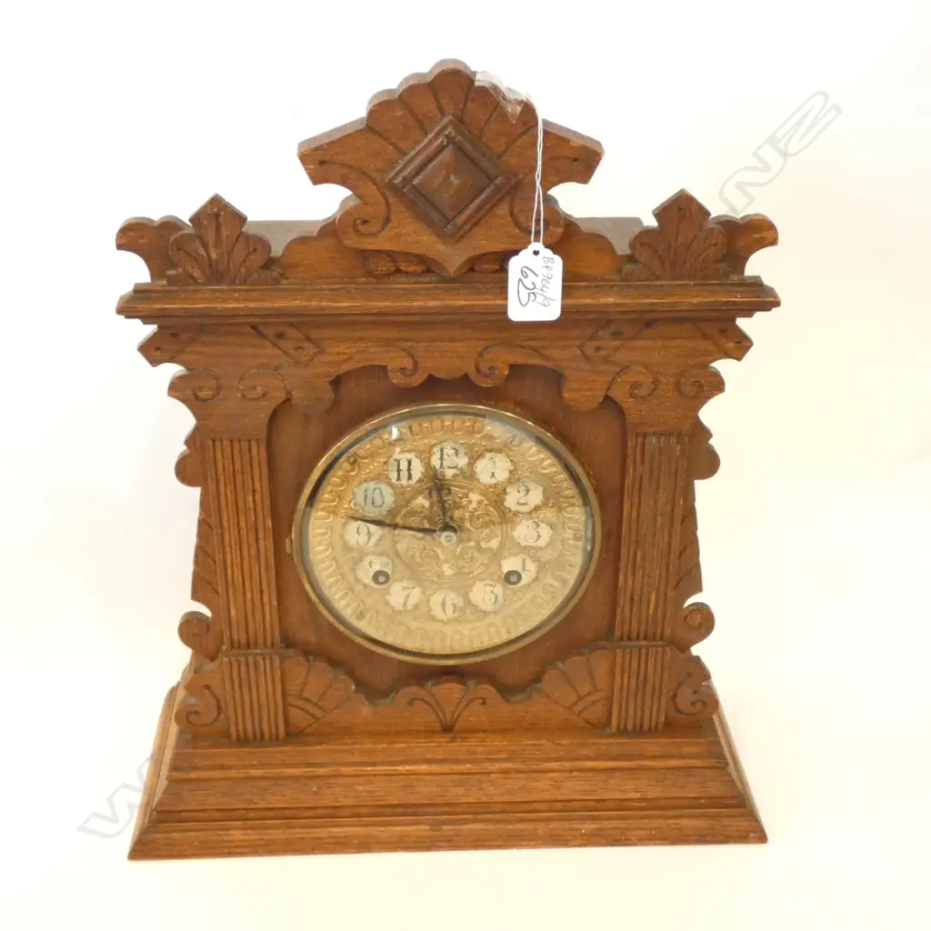 OAK MANTEL CLOCK, H.420mm Image 1++