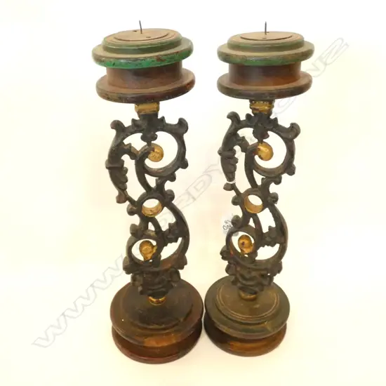 PR CAST IRON CANDLESTICKS, H.410mm