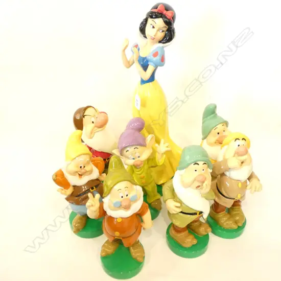 SNOW WHITE AND THE SVEN DWARFS GARDEN FIGURES H 500 MM