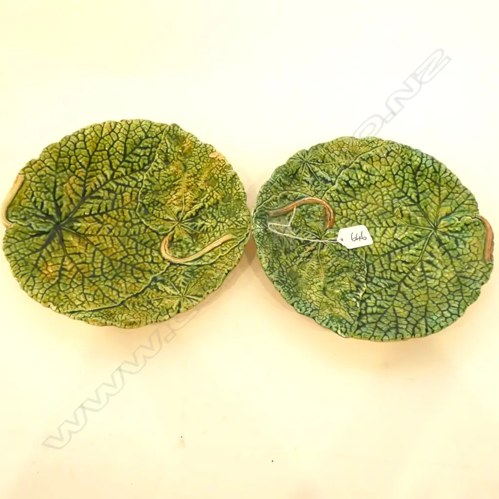 TWO ANTIQUE MAJOLICA PLATES (AF) Image 1++