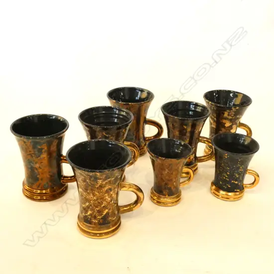 6 PETER COLLIS COFFEE MUGS+ 2 EXPRESSO