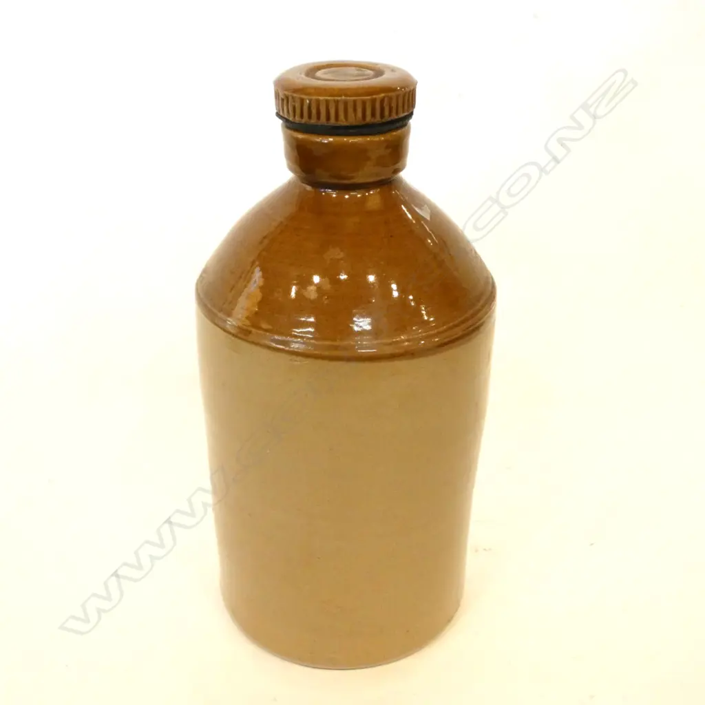 ENGLISH STONEWARE LIDDED WHISKEY JAR Image 1++