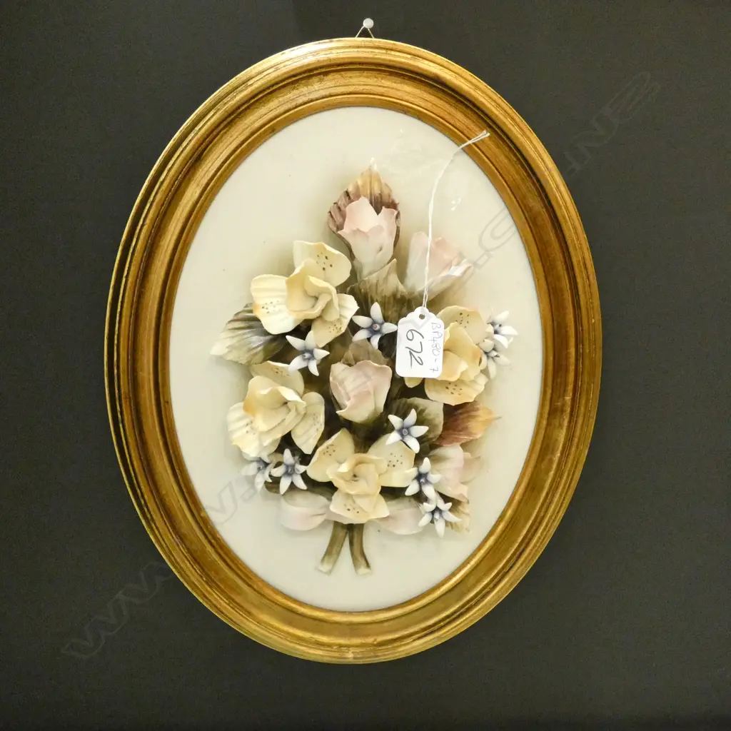 CAPODIMONTE FLOWER PLAQUE Image 1++