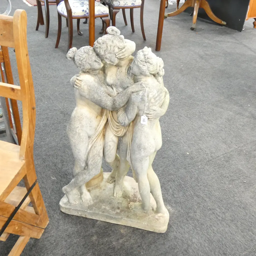 GARDEN STATUE OF 3 GRACES H. 820MM Image 1++