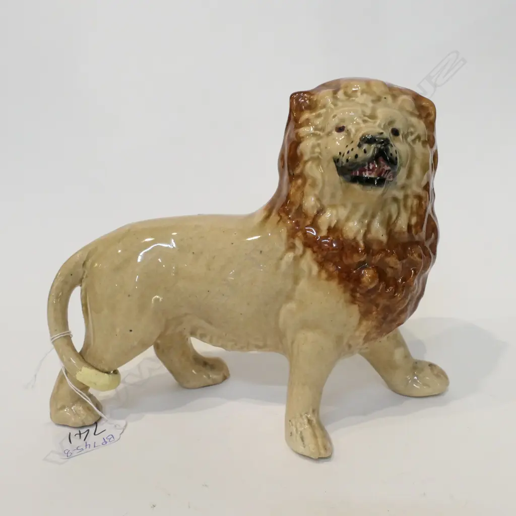 19THC STAFFORDSHIRE LION A/F Image 1++
