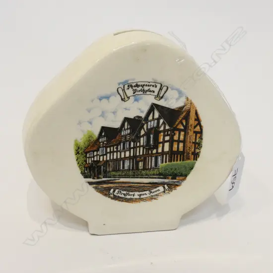 ANTIQUE MONEY BOX SHAKESPEARE'S BIRTHPLACE H 140 MM