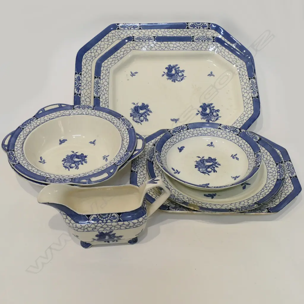8 PCES OF BLUE WHITE ENGLISH CHINA A/F Image 1++
