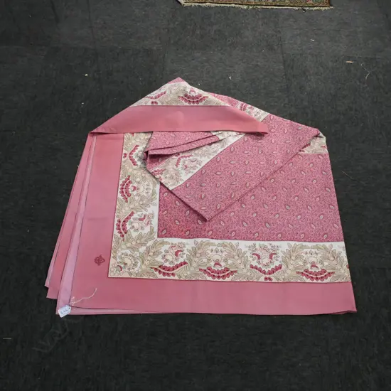LARGE FRENCH PINK 'OLIVADO' TABLE CLOTH, 2020 X 2260MM