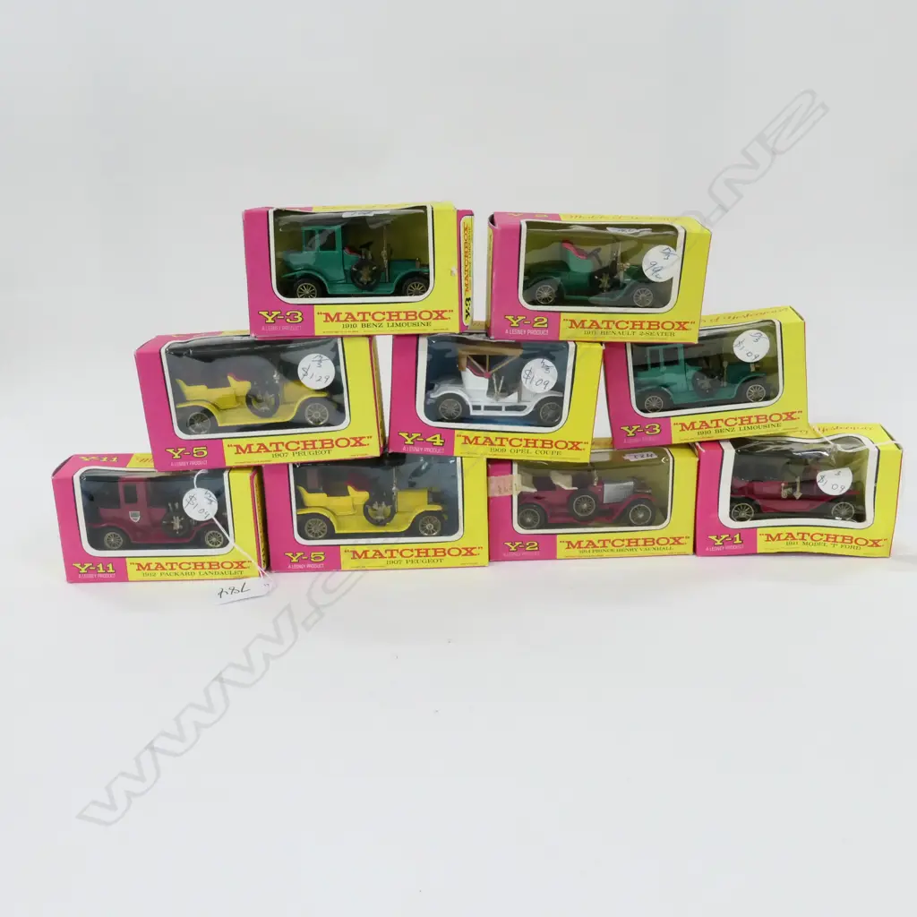 MATCHBOX MODELS OF YESTERYEAR Y SERIES YELLOW BOX GROUP OF 9 Image 1++