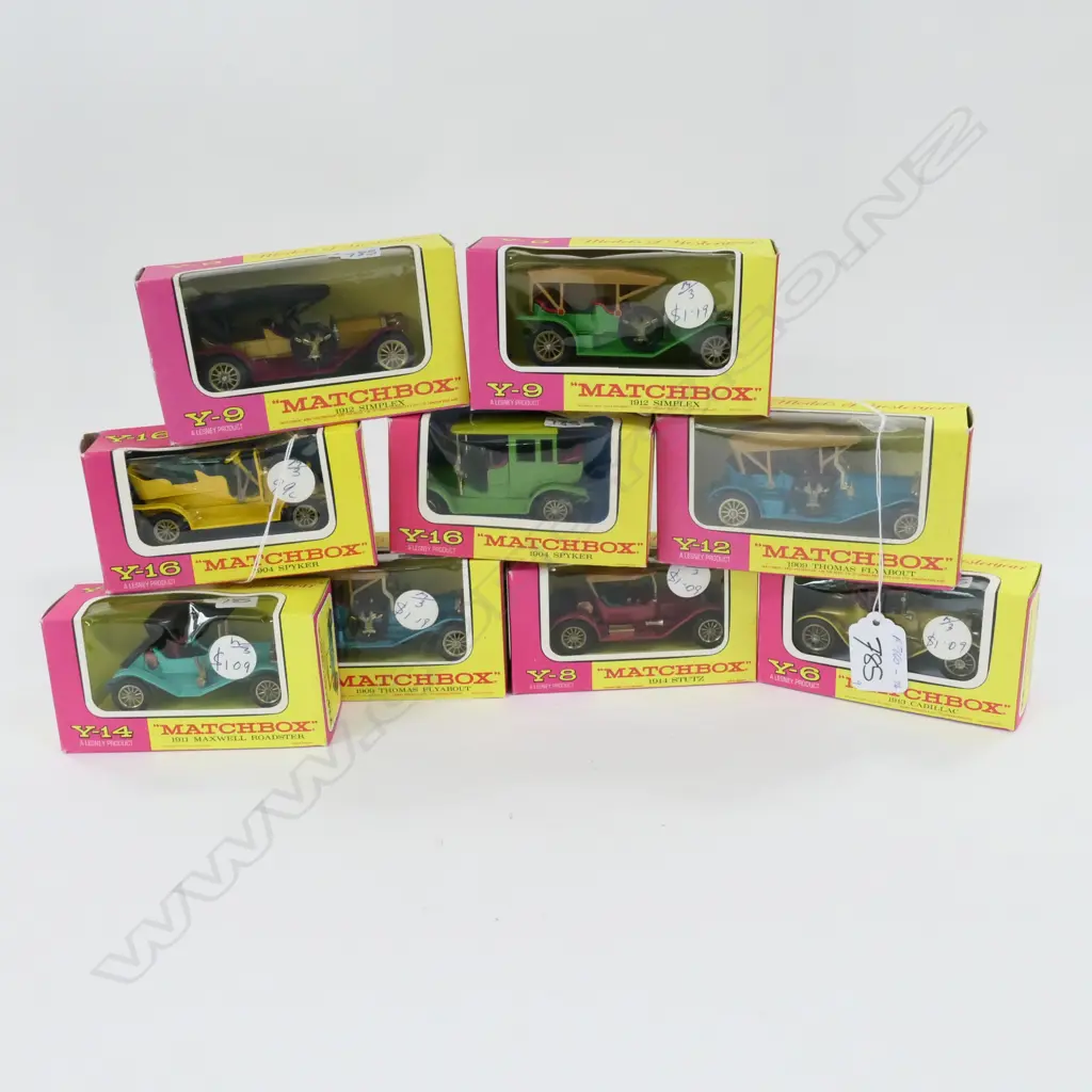 MATCHBOX MODELS OF YESTERYEAR Y-SERIES YELLOW BOX GROUP OF 9 Image 1++