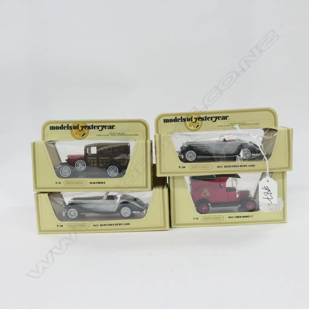 MATCHBOX MODELS OF YESTERYEAR WHITE/CREAM BOX GROUP OF 4 Image 1++
