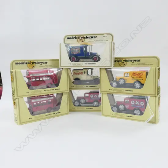 MATCHBOX MODELS OF YESTERYEAR WHITE/CREAM BOX GROUP OF 7